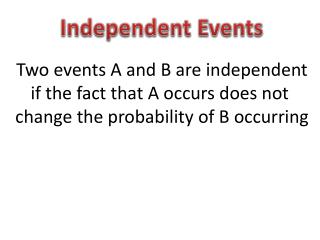 Independent Events