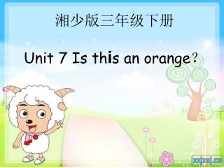 湘少版三年级下册 Unit 7 Is th i s an orange ？