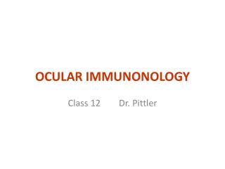 OCULAR IMMUNONOLOGY