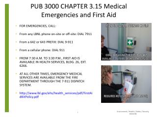 PUB 3000 CHAPTER 3.15 Medical Emergencies and First Aid