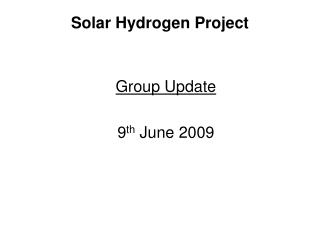 Solar Hydrogen Project