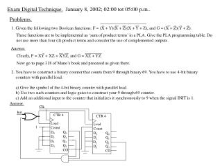 Exam Digital Technique. January 8, 2002; 02:00 tot 05:00 p.m..