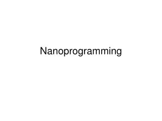 Nanoprogramming