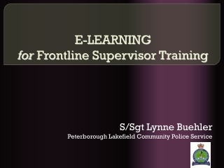 E-LEARNING for Frontline Supervisor Training