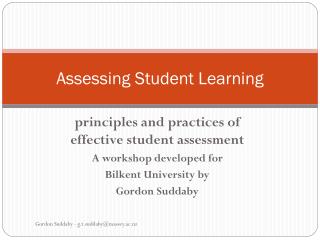 Assessing Student Learning