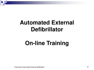 Automated External Defibrillator On-line Training