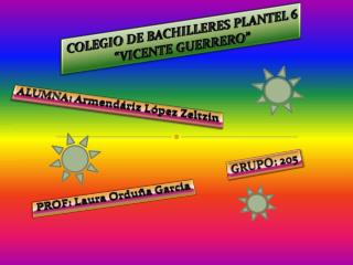 COLEGIO DE BACHILLERES PLANTEL 6 “VICENTE GUERRERO”
