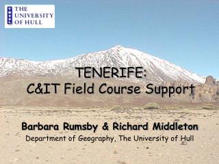 TENERIFE: C&amp;IT Field Course Support
