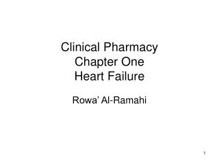 Clinical Pharmacy Chapter One Heart Failure