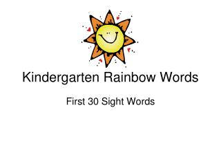Kindergarten Rainbow Words