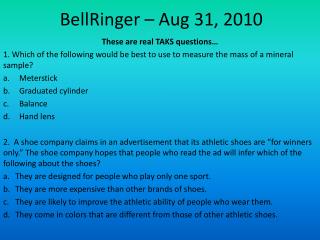 BellRinger – Aug 31, 2010