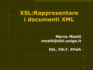 XSL:Rappresentare i documenti XML