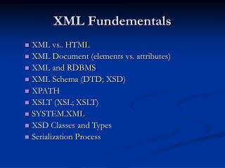 XML Fundementals