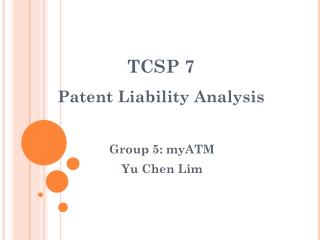TCSP 7 Patent Liability Analysis