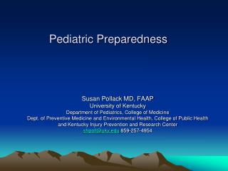 Pediatric Preparedness