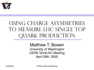 Using Charge Asymmetries to measure LHC single top Quark production