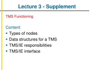Lecture 3 - Supplement