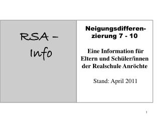 RSA – Info