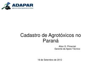 Cadastro de Agrotóxicos no Paraná