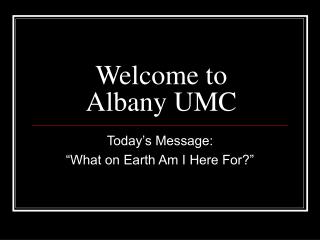 Welcome to Albany UMC