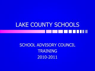 LAKE COUNTY SCHOOLS