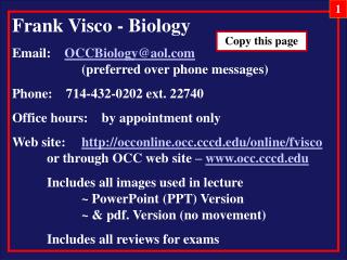 Frank Visco - Biology