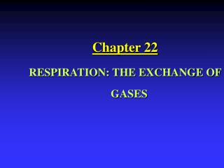 Chapter 22 RESPIRATION: THE EXCHANGE OF GASES