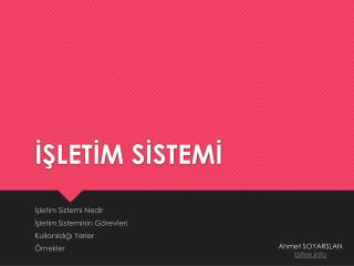 İŞLETİM SİSTEMİ