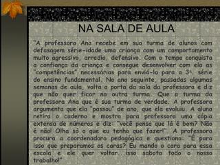 MICRO POLÍTICAS E CONFLITOS NA SALA DE AULA