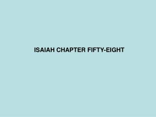ISAIAH CHAPTER FIFTY-EIGHT