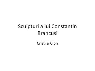 Sculpturi a lui Constantin Brancusi