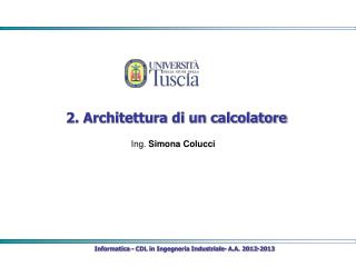 2. Architettura di un calcolatore