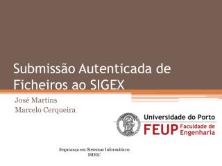 Submissão Autenticada de Ficheiros ao SIGEX