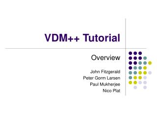 VDM++ Tutorial
