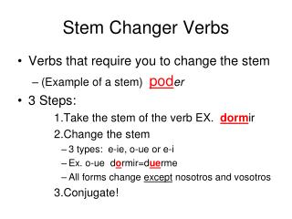 Stem Changer Verbs