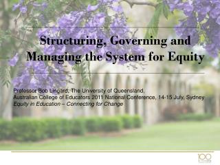 Structuring, Governing and Managing the System for Equity