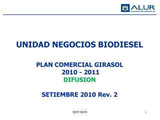 UNIDAD NEGOCIOS BIODIESEL