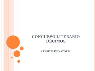 CONCURSO LITERARIO DÉCIMOS