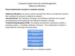 Three fundamental concepts in computer security: