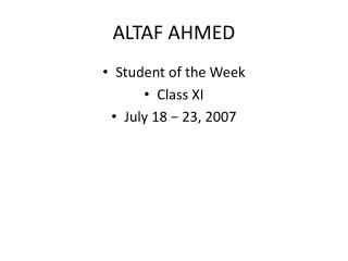 ALTAF AHMED