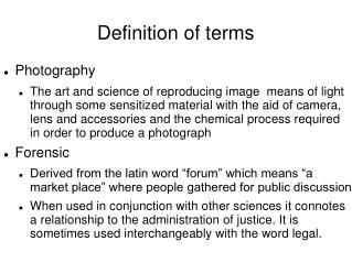 Definition of terms