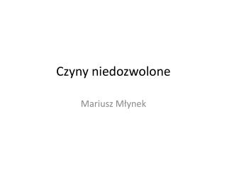 Czyny niedozwolone