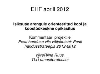 EHF aprill 2012