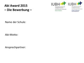 Abi Award 2015 – Die Bewerbung –