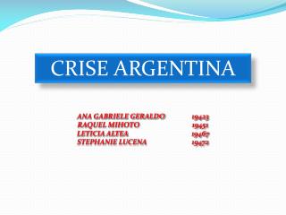 CRISE ARGENTINA
