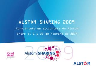 ¡Conviértete en accionista de Alstom! Entre el 6 y 22 de Febrero de 2009