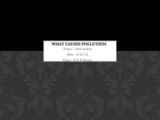 What Causes Pollution