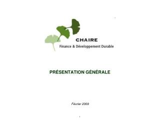 PRÉSENTATION GÉNÉRALE