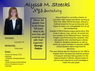 Alyssa M. Stoeckl NYS Secretary