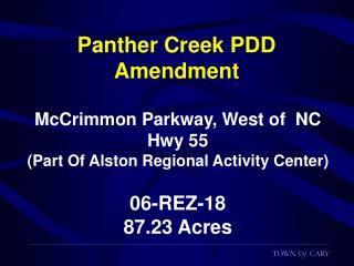 Panther Creek PDD Amendment